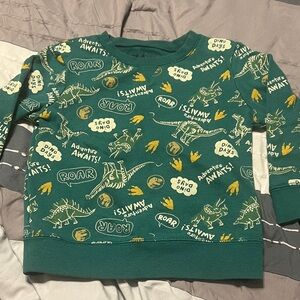3T Boys jumping beans Teal Green Dino Print Sweatshirt
